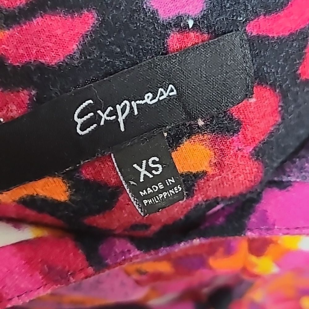 Express Halter Dress XS Colorful Floral Babydoll Mini Sundress Open Back - Picture 3 of 10